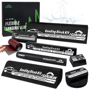Kit de bloques de lijado de 7 piezas, kit de carrocería automática espuma EVA bloque de lijado automotriz húmedo/seco - Imagen 1 de 8