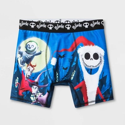 Men's The Nightmare Before Christmas Boxer Briefs Holiday - Black/Blue - Image 1 of 3