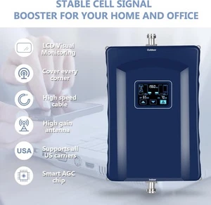 Bande amplificateur de signal pour téléphone portable 66/2/4/5/12/17/13/25, jusqu'à 8000 pieds carrés, boost 4G 5G - Photo 1 sur 5