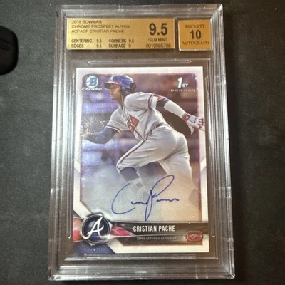 2018 Bowman Chrome Prospect Autographs Cristian Pache #CPA-CP BGS 9.5/10 - Image 1 of 2