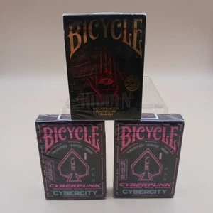 3 Sealed Bicycle Playing Cards - 2x Cybercity Cyberpunk + 1 Hidden Deck NM - Bild 1 von 4