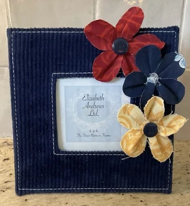 Elizabeth Andrew’s Ltd. Marineblau Cord bedeckt 4”x4” Fotorahmen - Bild 1 von 4
