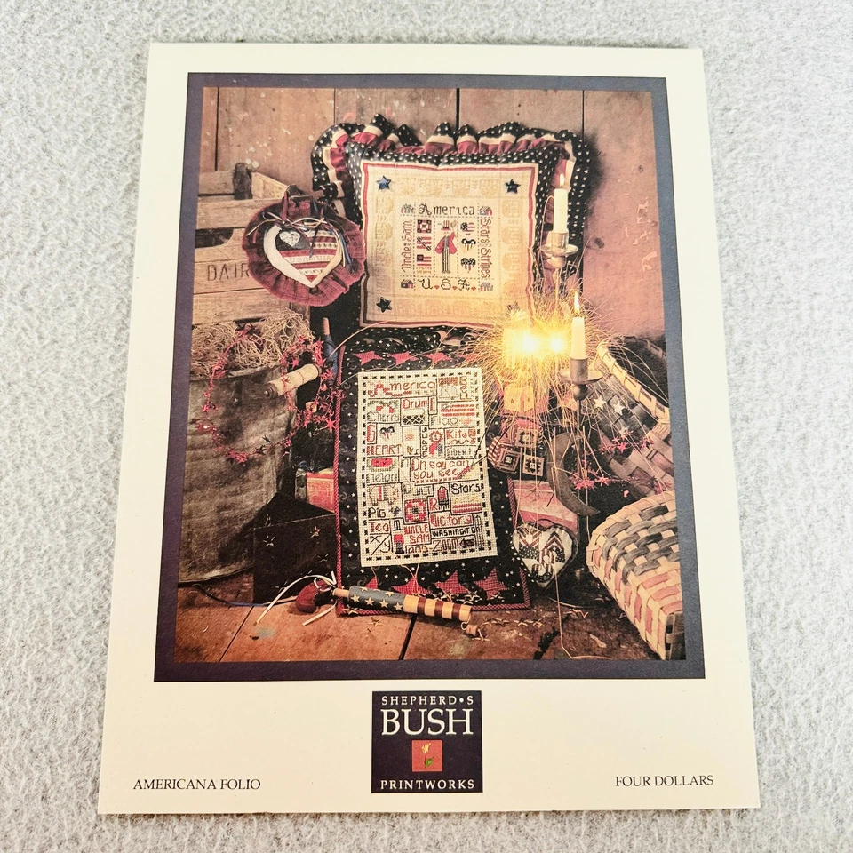 Shepherds Bush AMERICANA FOLIO Cross Stitch Pattern Chart Patriotic - Image 1 of 4