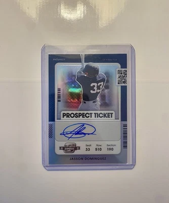 JASSON DOMINGUEZ 2021 Contenders Optic Prospect Ticket Silver Prizm Auto Rookie - Image 1 of 2