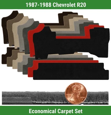Juego de alfombrillas Velourtex personalizadas para Chevrolet R20 1987-1988 (2 piezas) #8R4 Foto 1 de 4
