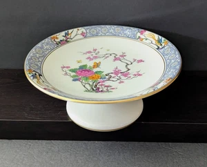 Composta rotonda vintage Lenox Ming Birds P16 Fine China 1917-1963 vecchia crema piedi - Foto 1 di 12