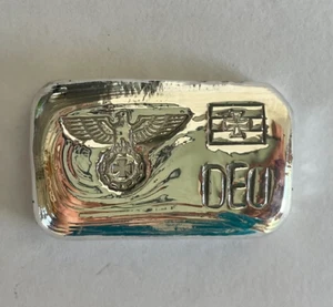 "1871" style Iron cross ww1 flag German Eagle 1 oz SILVER hand poured bar 999 - Picture 1 of 7