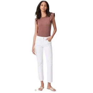 Jeans denim PAIGE Ambra Designer bianco croccante ambra gamba dritta taglia 25 casual - Foto 1 di 7