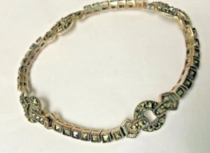 Art Deco Sterling Silver Marcasite Bracelet - Picture 1 of 8