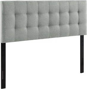 Modway AMZ-5041 Lily Tufted Linen Fabric Upholstered Queen Headboard in Gray - Picture 1 of 10