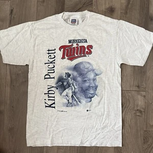 Vintage Minnesota Twins Shirt Men's M Gray Kirby Puckett Cotton 1996 Adult MLB - Picture 1 of 7