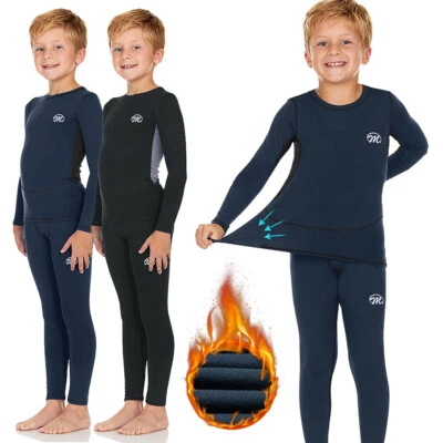 Thermal Underwear for Boys Long Johns Fleece Lined Set, Shirt & Pants Base Layer - Image 1 of 4