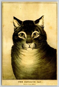 Postal El Gato Favorito Arte Nathaniel Currier Felis catus 1996 - Imagen 1 de 2