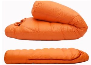 Camping Schlafsack Gansdaunen Mumienstil Herbst Winter Outdoor Reisen schwarz - Bild 1 von 15