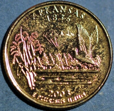 United States 1/4 Dollar Washington Quarter Arkansas 2003 KM# 347 - Image 1 of 2