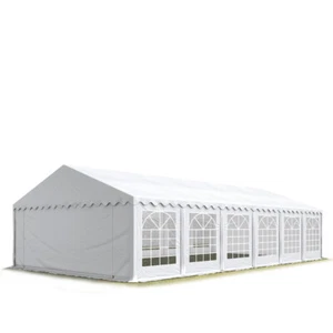 6x12m PVC Partyzelt Bierzelt Zelt Gartenzelt Zelt Festzelt Pavillon weiß NEU - Bild 1 von 8