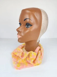 1960’s-70's Vera Neumann Chiffon Silk Neck Cowl Scarf Scarves Retro Pink/yellow - Picture 1 of 11