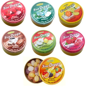 FINE DROPS CANDY FLAVORS VARIETY PACK 7 UNITS METAL TIN - Picture 1 of 10