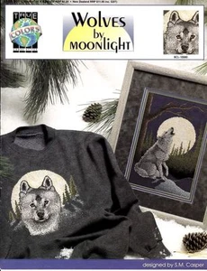 NEW CROSS STITCH WOLVES BY MOONLIGHT 2 CHARTS - Picture 1 of 1