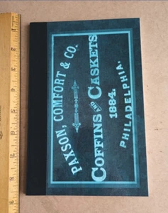 CATALOG of Wood Metallic + Cloth Covered Burial Caskets + Coffins (1884) SAMPLES - Picture 1 of 13