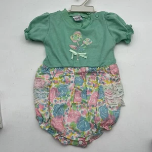 Vintage Kids Baby Allura Creations pezzo unico bambina fiore carino anni 90 nuovo con etichetta (taglia 18) - Foto 1 di 9