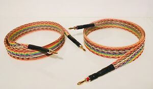 Audiophile Pine Tree Audio Rainbow Ribbon Speaker Cable Pair 14AWG 