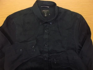 Nordstrom 100% Pure Linen Button Down Shirt Trim Fit Long Sleeve Navy M ~NWT~ - Picture 1 of 2