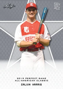 2019 Calvin Harris Leaf Perfect Game Nike AA Classic Aflac Game-Day SP Rookie - Picture 1 of 1