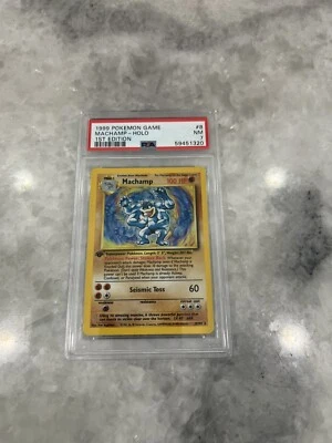 Machamp Holo Base Set 1st Edition 1999 Pokemon 8/102  PSA 7 NM - Image 1 of 2