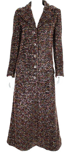 Cappotto lungo CHANEL $25.750 2023 23K multicolore ciniglia metallizzata paillettes 36