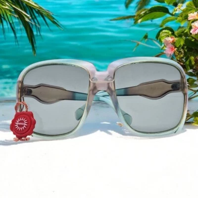 70s Vintage Samco by Mazzucchelli Oversized Square Sunglasses Frame Italy Nos - Image 1 of 4