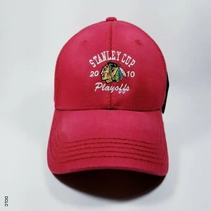 Chicago Blackhawks Cap Hat 2010 Stanley Cup Playoffs Old-Time Hockey Red Stretch - Picture 1 of 9