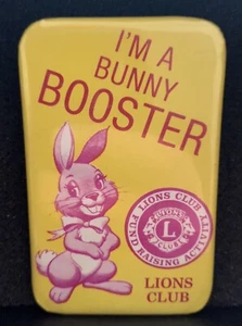 Prendedor de botón rectangular I’m A Bunny Booster Lions Club recaudación de fondos Pascua - Imagen 1 de 4