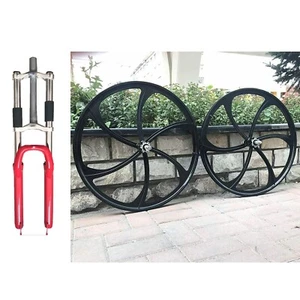 DONSP1986 26" Bike Suspension Red Fork, 1-1/8" Threadless w/ Mag/Spoke Wheel - Picture 1 of 55