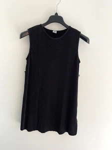 La Redoute Mini Shift Dress Black Slip Plisse Pleated M / UK 12-14 - NEW - Picture 1 of 8