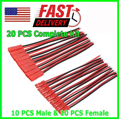 10 pairs 145mm JST Plug Connector Cable Male Female RC Lipo Battery 1.25 PH - Image 1 of 4