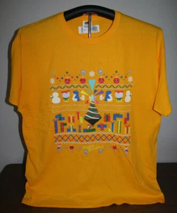 Old School Gamer Fan Happy Holidays- Christmas Sweater T-Shirt Yellow, 2XL - Picture 1 of 4