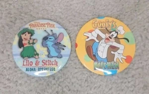 Lot Of 2 DISNEY Pinback Buttons LILO & STITCH & GOOFY'S KITCHEN 3" #7 - Picture 1 of 3