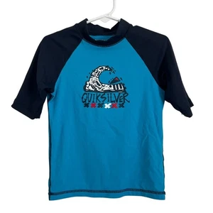 Quiksilver Size 6 Blue Short Sleeve Rash Guard  - Picture 1 of 5