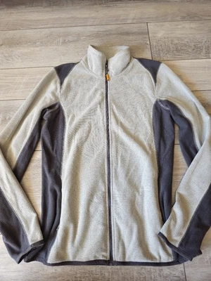 Jaqueta de lã Orvis zíper completo cinza marrom caminhada ao ar livre roupa ativa feminina XS AR - Imagem 1 de 3