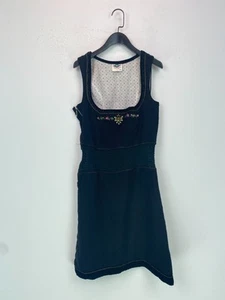 Edelweiss Black Floral Embroidered Bavarian Dirndl Sleeveless EUR 42 UK 14 - Picture 1 of 11