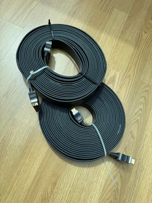 Scart to Scart cable 10m flat  HQ Series x 2 - Image 1 of 4