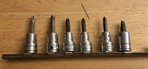 SnapOn FP32A FB22A Phillips Head Bit F52 Flat Head Socket Driver 3/8 Drive Set 6 - Picture 1 of 15