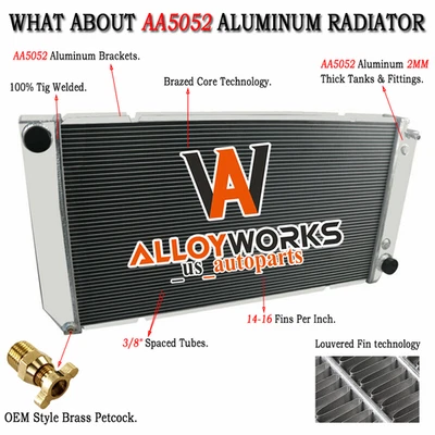 For 1994-2002 Chevy/GMC C/K 1500 2500 3500 6.5L V8 AT Diesel Radiator 2 Row USA. - Изображение 1 из 4