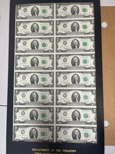 1976 $2 Cleveland Star Note Uncut Sheet of 16 Star Notes in OGP - Picture 1 of 8