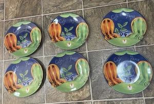 Vintage Sango "Cafe Paris" #4914 Salad Plates, Set of 6, 1994. EUC A-19 - Picture 1 of 4