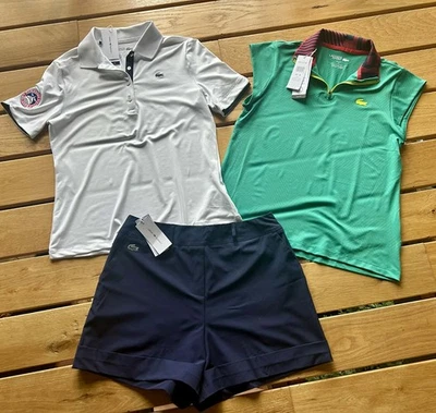 Lacoste Women's Size 40 Lot. Two Tops And A Short. Tennis And Golf - Image 1 of 4