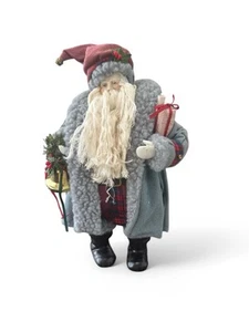 Vtg Collectible Porcelain Victorian Santa 12.5” Brinn’s 1989 NPX-85 Blue Coat - Picture 1 of 6