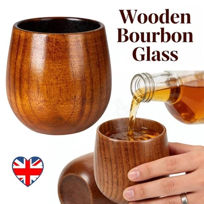Original Charred Wooden Bourbon Drinking Glass,Handcrafted Whiskey Glassess