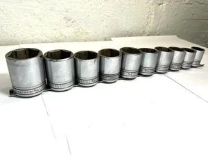 10 PC Snap On 306TWYA 1/2" Drive 6pt SAE Flank Drive Shallow Socket Set 1 7/8 - Picture 1 of 11